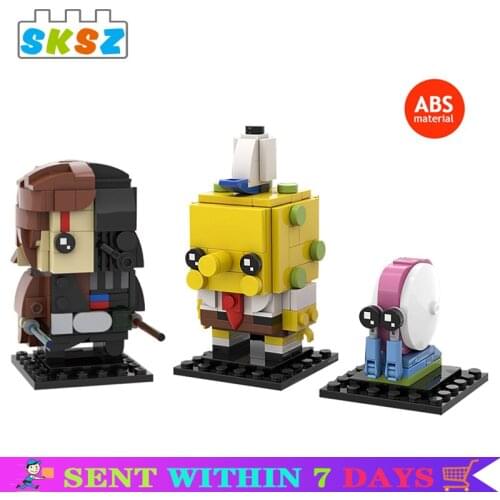 New Diy Brickheadz Bricks Anime Figure Collection Building Block Space Moive Anime Wars Simulation Action Figure Kawaii Kid Gift