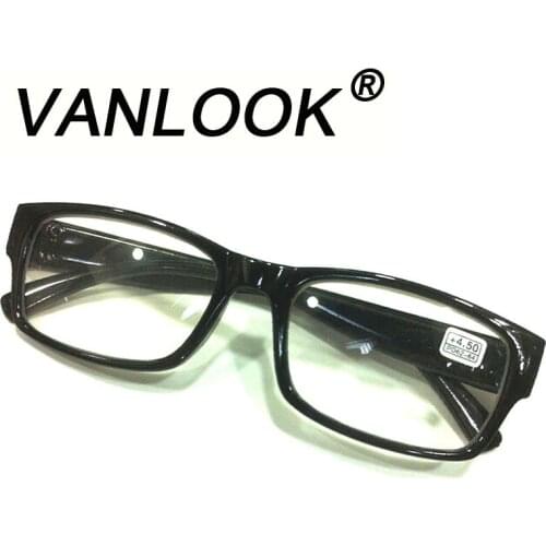 Reading Glasses Frames Men Womens Black Plastic For Degree +4.50 +5.00 +5.50 +6.00