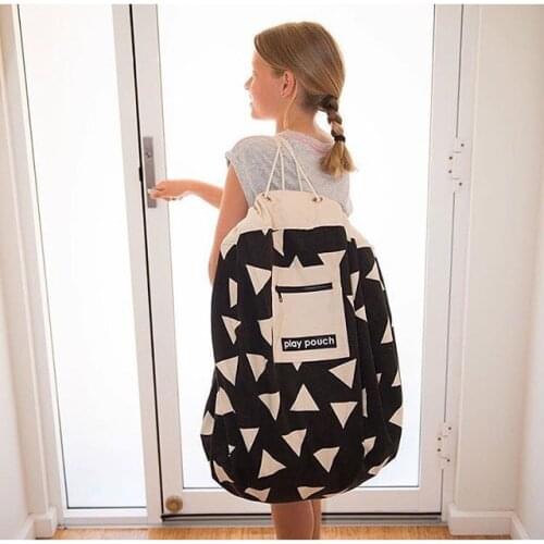 Portable Kids Toy Storage Bag Play Mat Toys Travel Round picnic mat Organizer Practical Storage mat for Children Toddler Infant