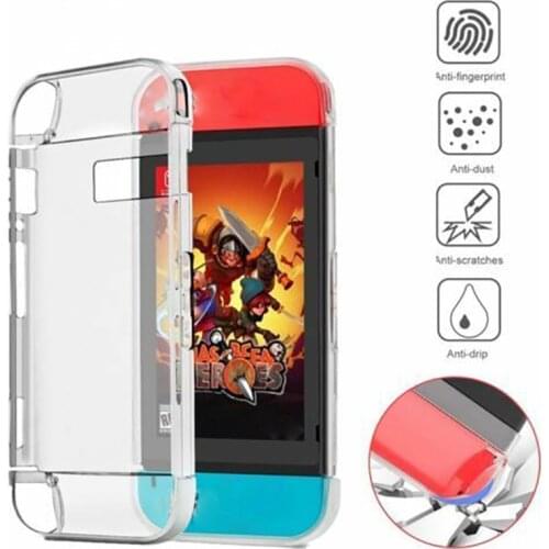 Transparent Back Case for Nintendo Switch Soft TPU Shockproof Hybrid Cases for Nintendo Tempered Glass Screen Protectors