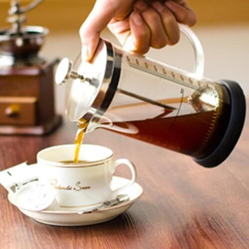 350/600ML French Press Coffee Maker Manual Coffee Tea Pot Glass French Press Pot Heat-resistant Coffee Maker Tea Filter Cup