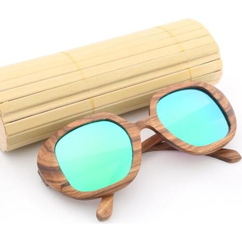 2019 Brand Designer Zebra Wood Sunglasses For Men and Women Oversize Polarized Sun glasses