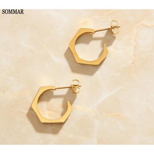 SOMMAR 2020 hot sell fashion New Sale Gold Filled Girl hoop earrings geometric earring for women wedding