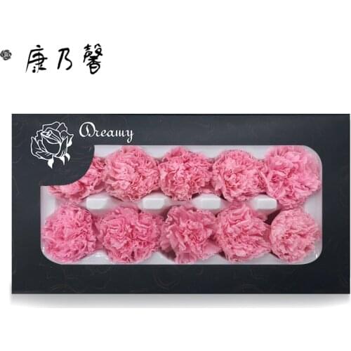Eternal Flower DIY Carnation Flower Head Full Box for a Girlfriend Dried Flower Car Hanging Glass Cover Wooden Box Gift
