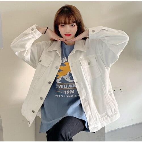 Vetement Femme 2021New Loose Jackets Plus Size Abrigos Denim Coat Haqueta Vaquera Mujer Manga Larga Abrigo Jaquetas Kurtka A203