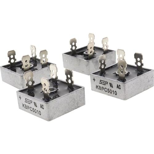 1 pcs KBPC 5010 1000 Volt Bridge Rectifier 50 Amp 50A Metal Case 1000V Diode Bridge Hot Top Sale