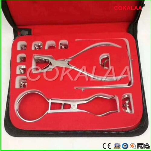 12 pieces/set Dental Rubber Dam Puncher Clamps Forceps Frame Punch Dental Dam Hole Puncher Dentist Tools