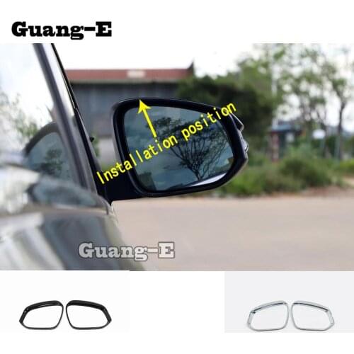 For Toyota Highlander 2020 2021 2022 Car Rear Rearview Side Glass Mirror Rain Shield Sun Visor Shade Eyebrow Trim Parts 2pcs