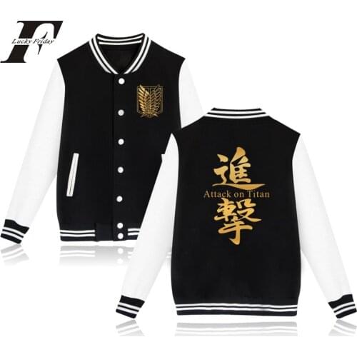 2017 Attack On Giant winter baseball jacket Men women basic coats harajuku Print hodie Jacket 4xl Brand mens clothing
