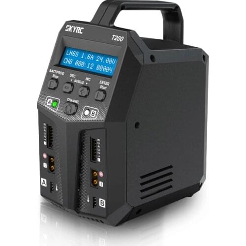 SKYRC T200 Balance Charger 12A 100W Dual 10W Discharger for 1-6s LiHV 3s LiPo Li-ion LiFe NiMH NiCD Pb Battery AGM Cold Modes