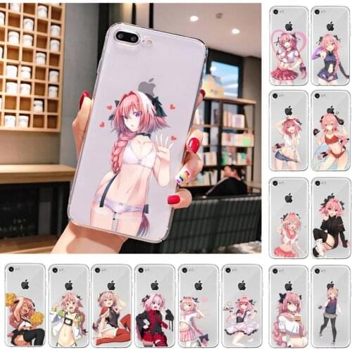 Astolfo Anime Girl Phone Case For iPhone X XS MAX 6 6s 7 7plus 8 8Plus 5 5S SE 2020 XR 11 11pro max Clear funda Cover