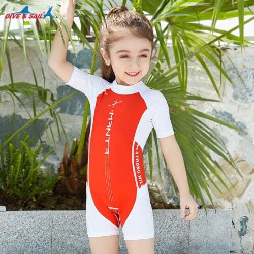 Children Kids Boy & Girls Shorty One Piece Swimsuit Back Zipper UPF50+ Swimwear