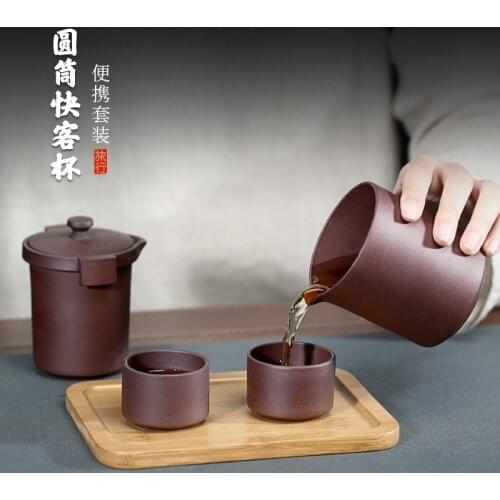 】 yixing undressed ore pure manual recommended the teapot accessories kung fu cylinder cover crack cup four times