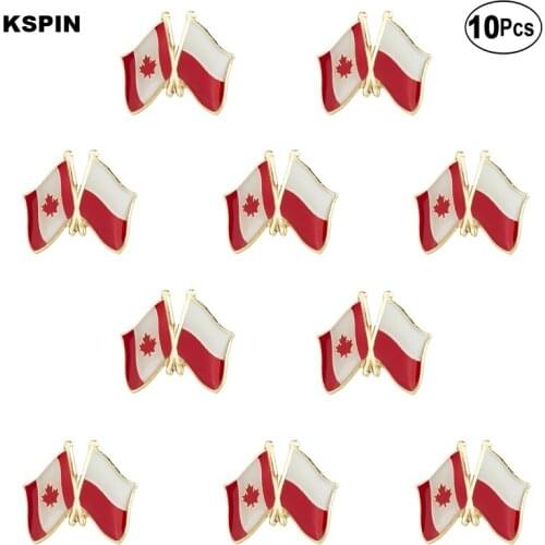 Canada & Poland Flag Lapel Pin Flag badge Brooch Pins Badges 10Pcs a Lot