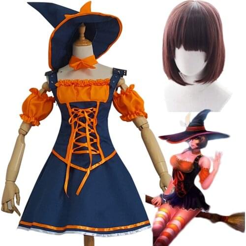 LOL Nidalee the Wild Huntress Cosplay Costume Halloween Costumes Wig Lolita Sets LoL Game Pumpkin Witch Cosplay Dress C48C44