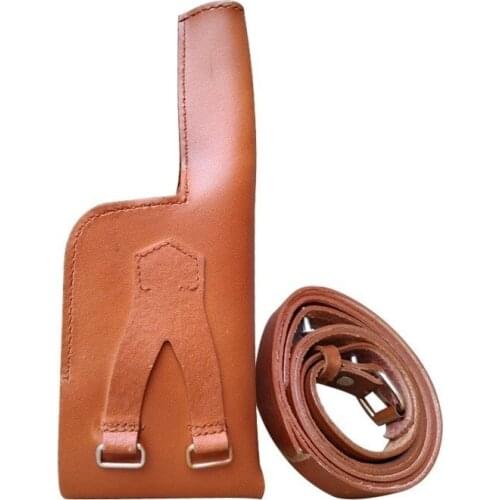 WW2 WWII for MAUSER GUN LEATHER HOLSTER BROOMHANDLE WITH STRAP CUOIO CN/103113