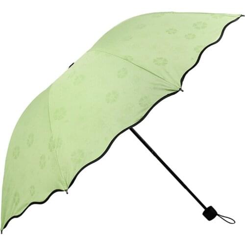 Creative Three-fold Umbrella Solid Color Sun Umbrella Vinyl Material Super Uv-proof Dual-purpose Umbrella