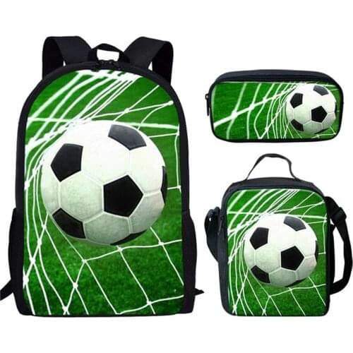 2020 Hot Football Soccer Print Men School Bags Teenager Boys 3 Set Primary Casual Backpack Children Book Bags Junior Rucksack