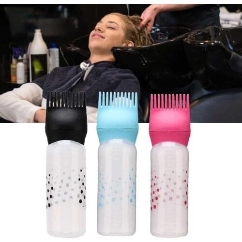 170ml Multicolor Plastic Hair Dye Refillable Bottle Applicator Comb Dispensing Salon Hair Coloring Hairdressing Styling Tool