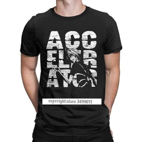 Mens Tee Shirts Accelerator Vintage Unique Tees A Certain Scientific Railgun Misaka Mikoto Magical Anime Tshirts Party Clothes