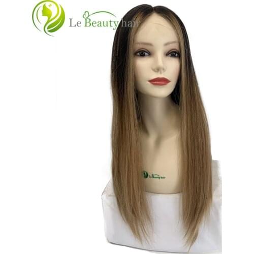 Le Beauty Hair Lace Top Wig Unprocessed European Virgin Hair With Highlights No layer Jewish Wig Kosher Wigs Sheitel
