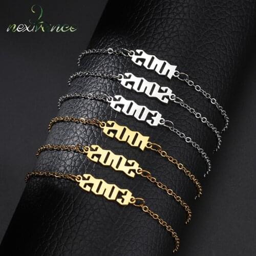 Nextvance Stainless Steel Years Bracelets On Hand Adjustable Length Bangle Bracelets for Women Dropshpping Jewelry Gift