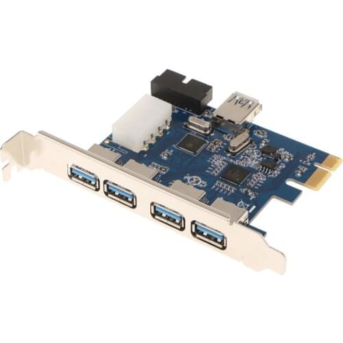 PCI-E to USB3.0 4 Port PCI Express Card Connector Adapter 5Gbps with 19 pin