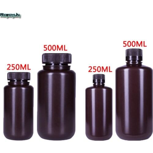 250ML/500ML Empty Bottles with Lid Wide mouth/ Narrow mouth Square bottle for 3D Printer UV Sensitive Resin Storage container