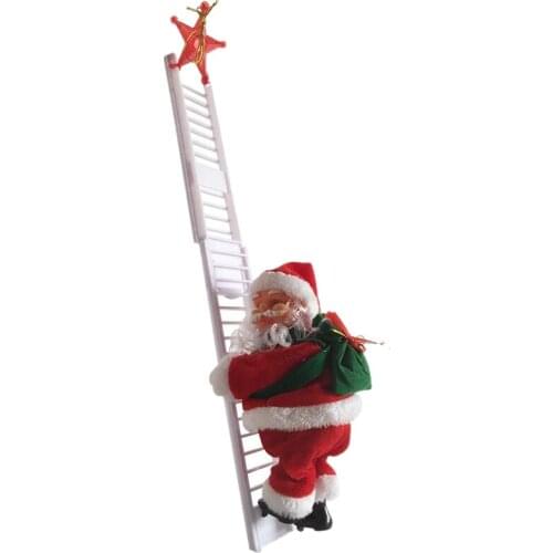 Christmas Electric Climbing Ladder Santa Hanging Decoration Christmas Tree Ornaments Funny New Year Kids Gifts Party