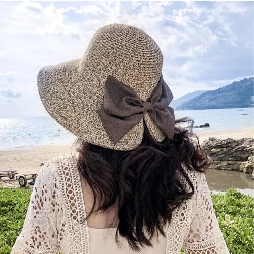 Wide-brimmed Hat Large Beach Hat Panama Womens Straw Hat UV Protection Foldable Sun Protection Hat Holiday Outdoor Sport Hat