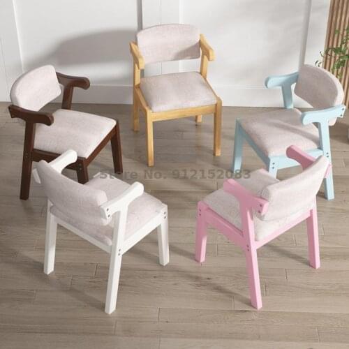 Solid wood nordic backrest dining chair stool household light luxury makeup chair restaurant dining table chair simple bedroom