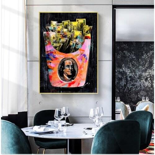 Stylish Money Bag Motivation Canvas Paintings Inspirational Quote Posters and Prints Wall Art Picture for Living Room Home Decor