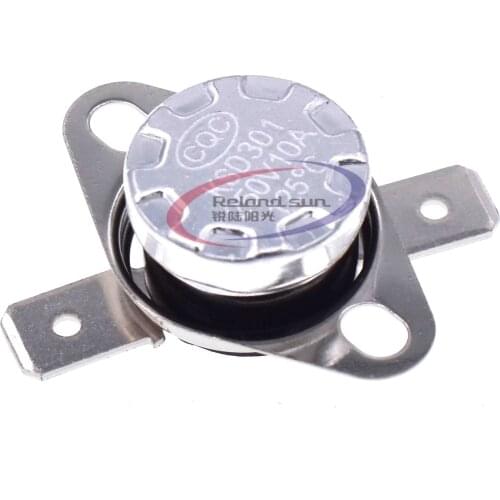 5pcs KSD301 250V 10A Normally Closed NC Thermostat Temperature Thermal Control Switch On OFF DegC 30-130 65 75 85