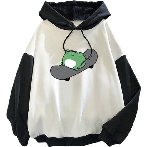 Cute Cartoon Hoodies Women Harajuku Autumn Long Sleeve Hoody Sweatshirts Female Casual Loose Drawstring Clothes Streetwear