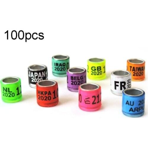 100 Pcs Mix Color Bird Foot Ring Species Identify Dove Bands Training Rings Pet