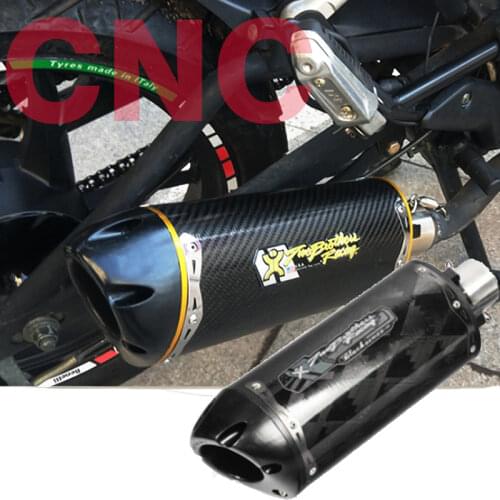 Universal Motorcycle Exhaust Pipe CNC Aluminium Alloy Carbon fiber Escape Moto Two Brothers USA Racing For cafe racer z1000 MT09