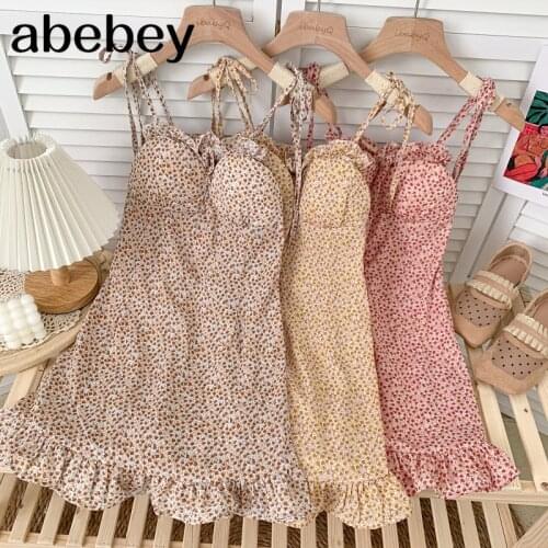 Sweet versatile sleeveless off shoulder Dress high waist Ruffles lace up A-line strap Dress 2021 New Summer Women