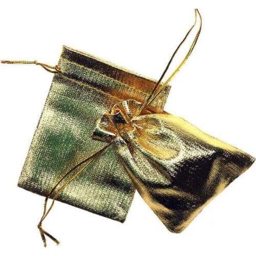 9*12cm 1000pcs Handmade Gold Drawstring Bags For Wedding/Party/Christmas/Gift/Jewelry Pouches Packaging Bags