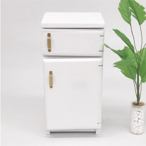 1:12 Miniature refrigerator Dollhouse Furniture toy for dolls house simulation wooden kitchen toy pretend play toys girls gifts