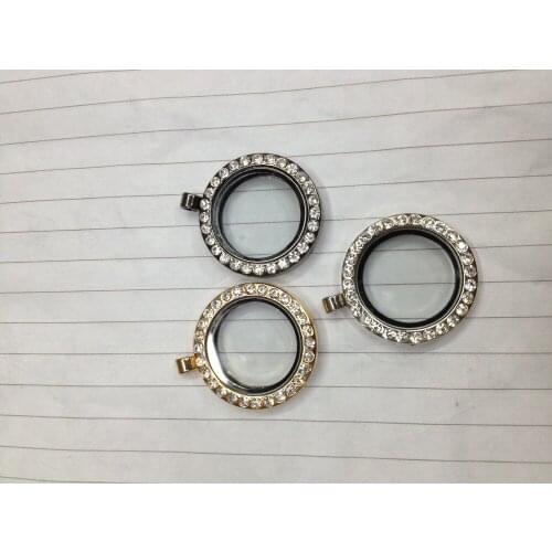 10 lockets/lot gift magnetic floating locket &round shape floating charm lockets mixed color fashion jewelry