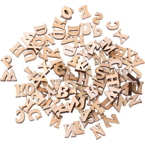 100Pcs/Pack Wooden Alphabet Embellishment Wood Letters Scrapbooking Cardmaking Craft
