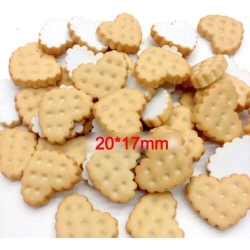 100pcs/lot Flat back Resin love cookie Cake Cabochons Ring Cute Retro Sweet Pick Gift 17*20mm