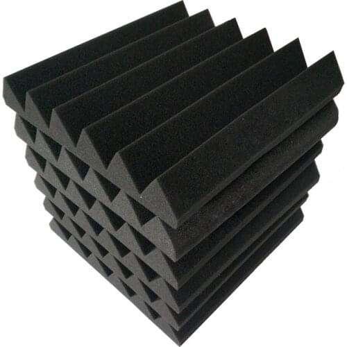 6Pcs 300x 300 x 50mm Soundproofing Foam Acoustic Foam Sound Treatment Studio Room Absorption Wedge Tiles Polyurethane foam