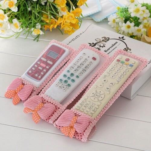 Decorative Remote Control Covers Dustproof Protector Holder Storage Bag Cute Remote Control Organizer with Bow Home Decor