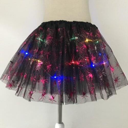 Childrens luminous LED Skirt Tutu Cosplay Carnival Party Halloween Costume Carnival Birthday Party children skirt spider