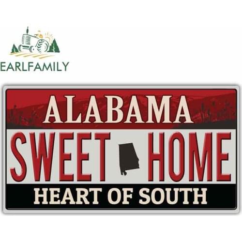 EARLFAMILY 13cm x 6.8cm For Alabama USA Sweet Home Vinyl Decal Sticker Car Truck Pinup Scratch-Proof Sticker Suitable For VAN RV