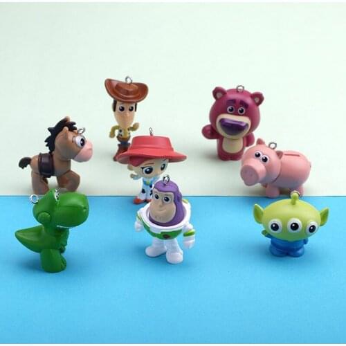 1Pcs Cartoon Disney Toy Story 4 Action Figures PVC Woody Buzz Lightyear Jessie Doll Keychain Backpack Pendant