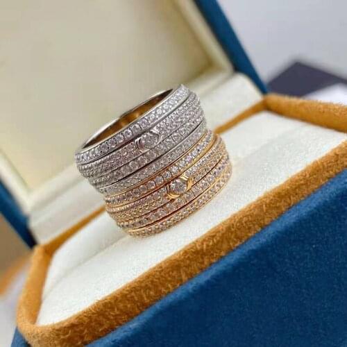 Hot Brand Pure 925 Sterling Silver Jewelry For Women Thin Rotation Rings Silver Wedding Lozenge Rings Engagement Geometric Rings