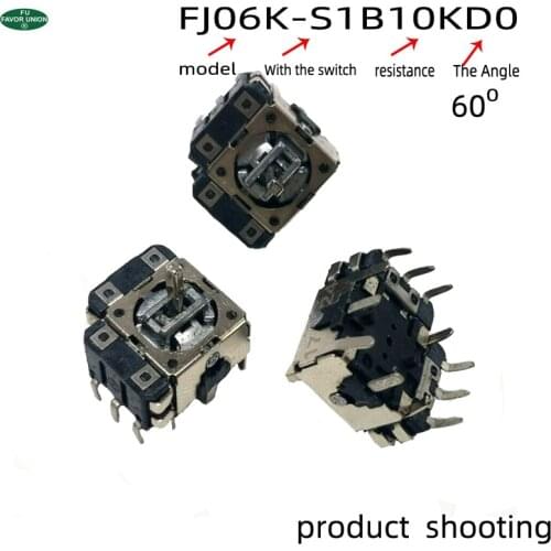 2 PCS FJ06k-S the switch B10k potenciómetro multifunción Balance deslizante con interruptor de botón de cuatro direcciones