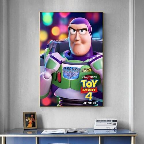 Cartoon Disney Canvas Paintings Cartoon Toy Story Woody Anime Wall Art Picture Poster and Prints Living for Kids Room Home Decor